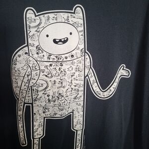 Black T-Shirt Adventure Time Finn logo